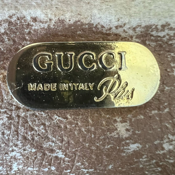 GUCCI GG Plus Monogram Large Leather and Canvas Clutch Bag - Picture 10 of 11